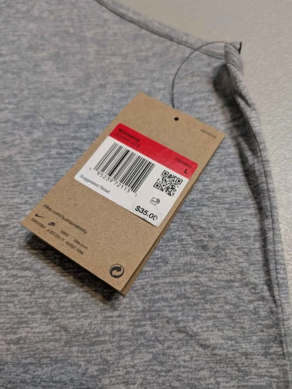 NWT large Nike Dri-Fit gray tank top